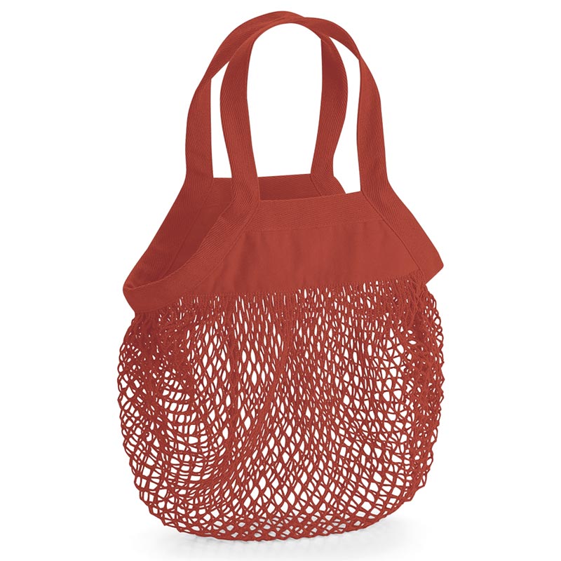 Organic cotton mini mesh grocery bag - Airforce Blue One Size